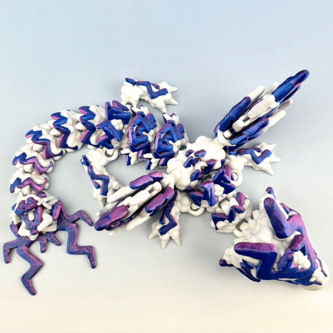 Storm Dragon Articulating Joints - Flexible Wings - Collectible Figurine - ADHD, Autism, Stress &  Anxiety Relief