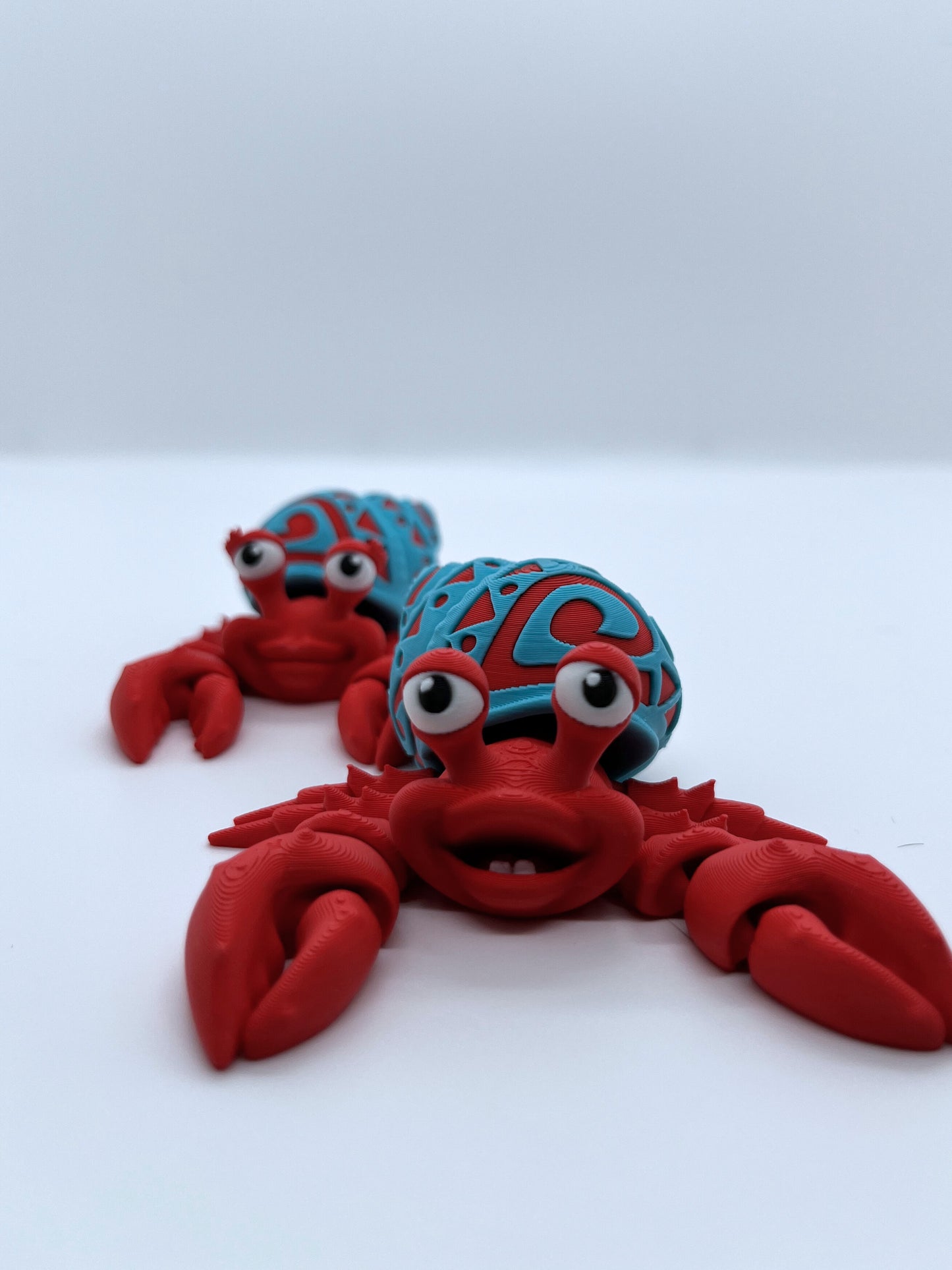 Hermit Crab Duo Figurine Set | Articulated Collectible with Tattoo Shells