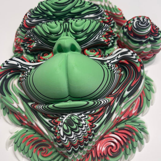 Decoración de pared de máscara de Grinch – Edición espiral de caramelo Unicorn Graveyard3D