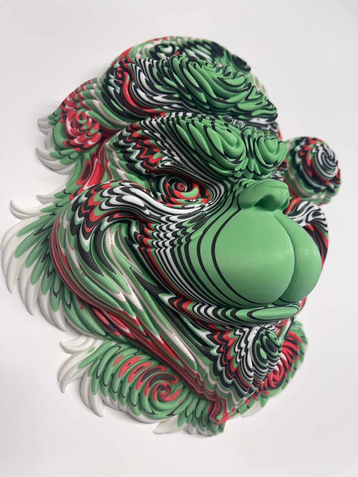 Grinch Face Mask Wall Decor – Candy Swirl Edition Unicorn Graveyard3D