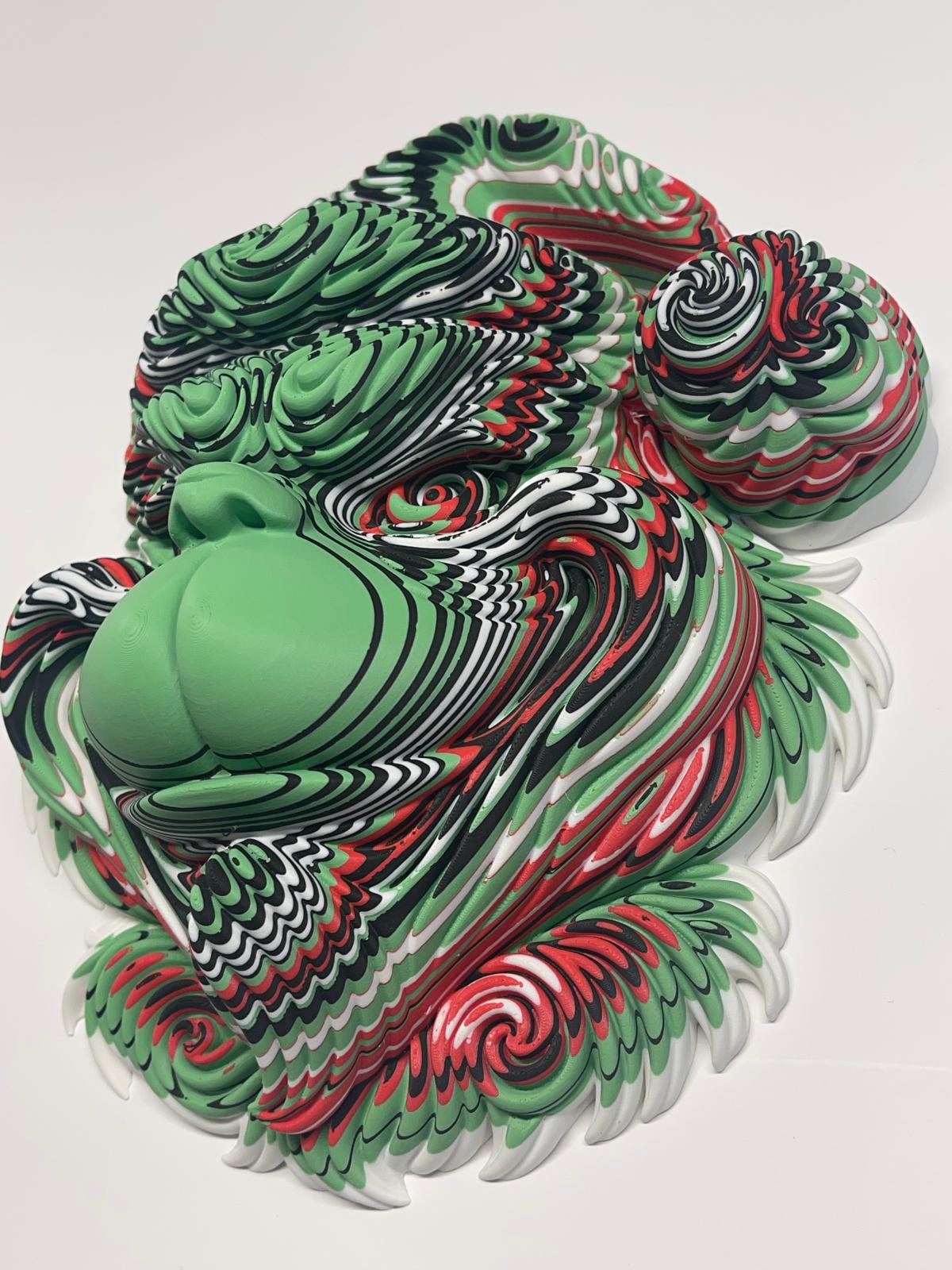Grinch Face Mask Wall Decor – Candy Swirl Edition Unicorn Graveyard3D