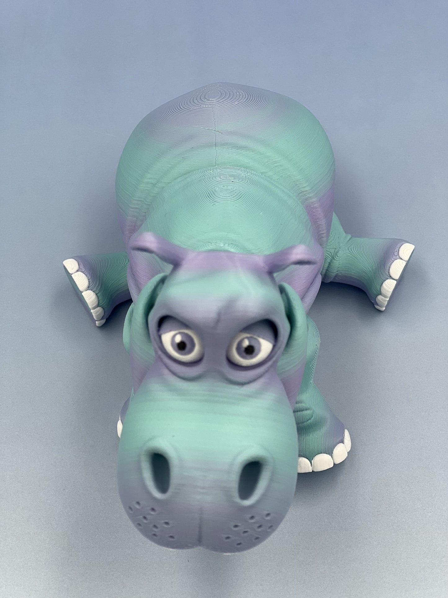 Hippo Figurine – Flexible Joints & Wide-Open Mouth Fan Art by Flexi Factory