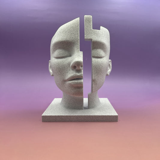 Mind Gap — Conceptual Split-Face Bust