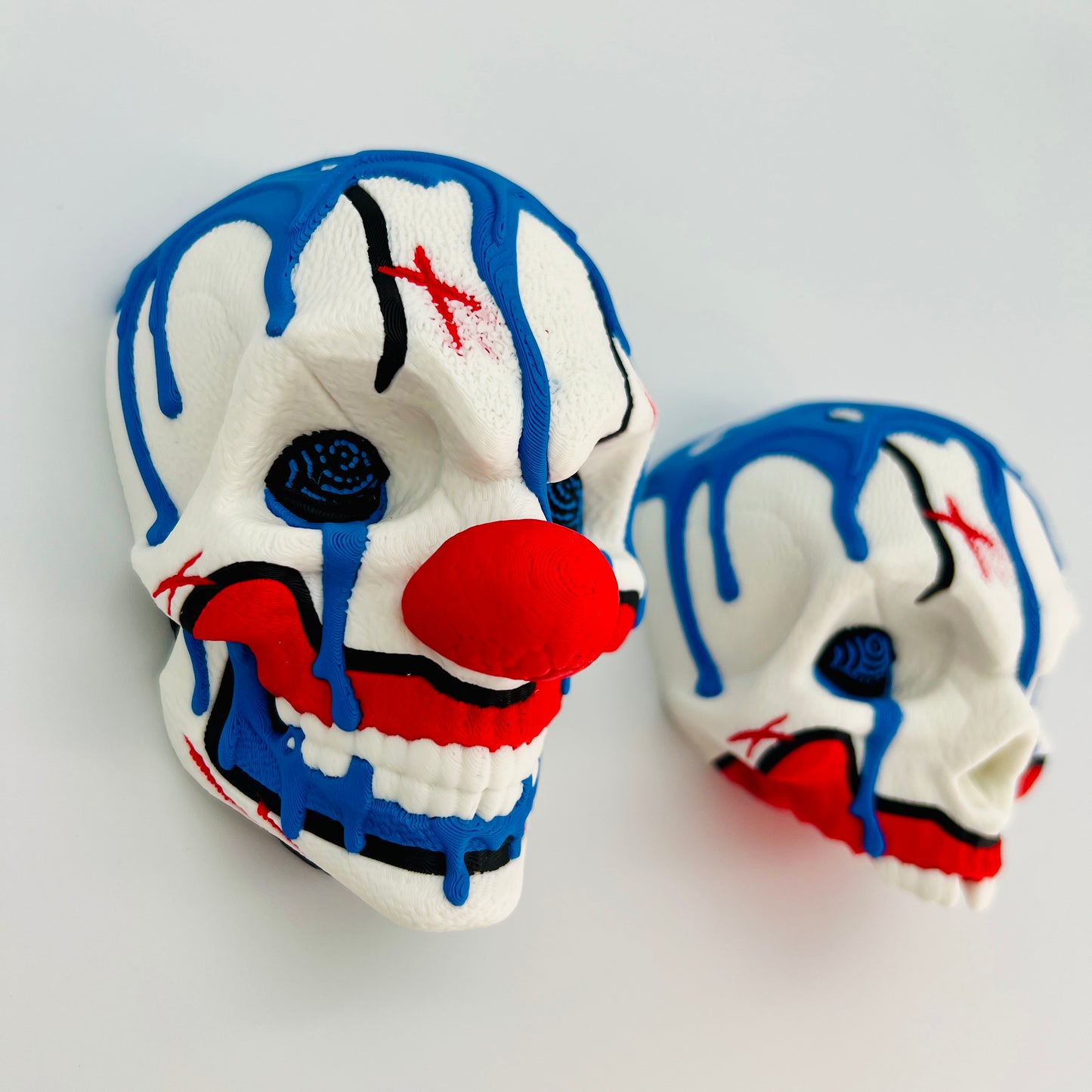 Mr. Juggle Wall/Table Decor — Two-Face Clown Skulls (with Stand)