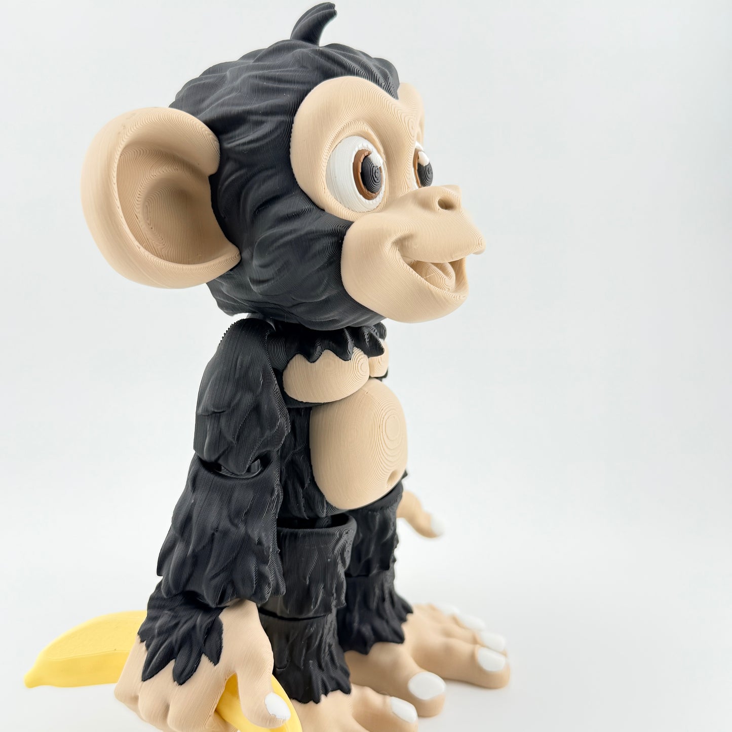 Archie the Articulated Chimpanzee with Removable Banana – Animal Desk Décor