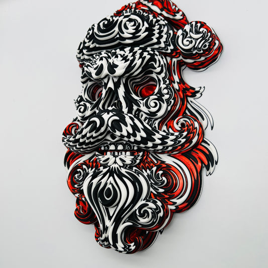 Máscara de pared de Papá Noel Calavera Remolino