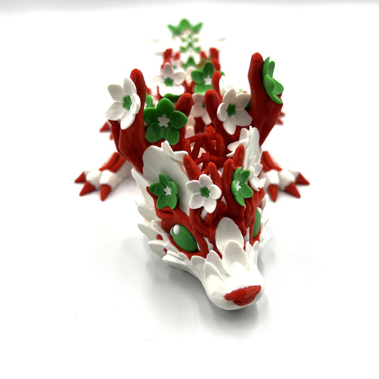 Figura Articulada de Dragón Flor de Cerezo Impresa en 3D de 39,4 cm de Largo