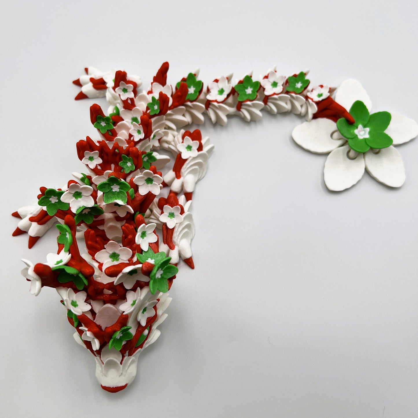 Cherry Blossom Dragon Articulating 3D Printed Figure 15.5" Long