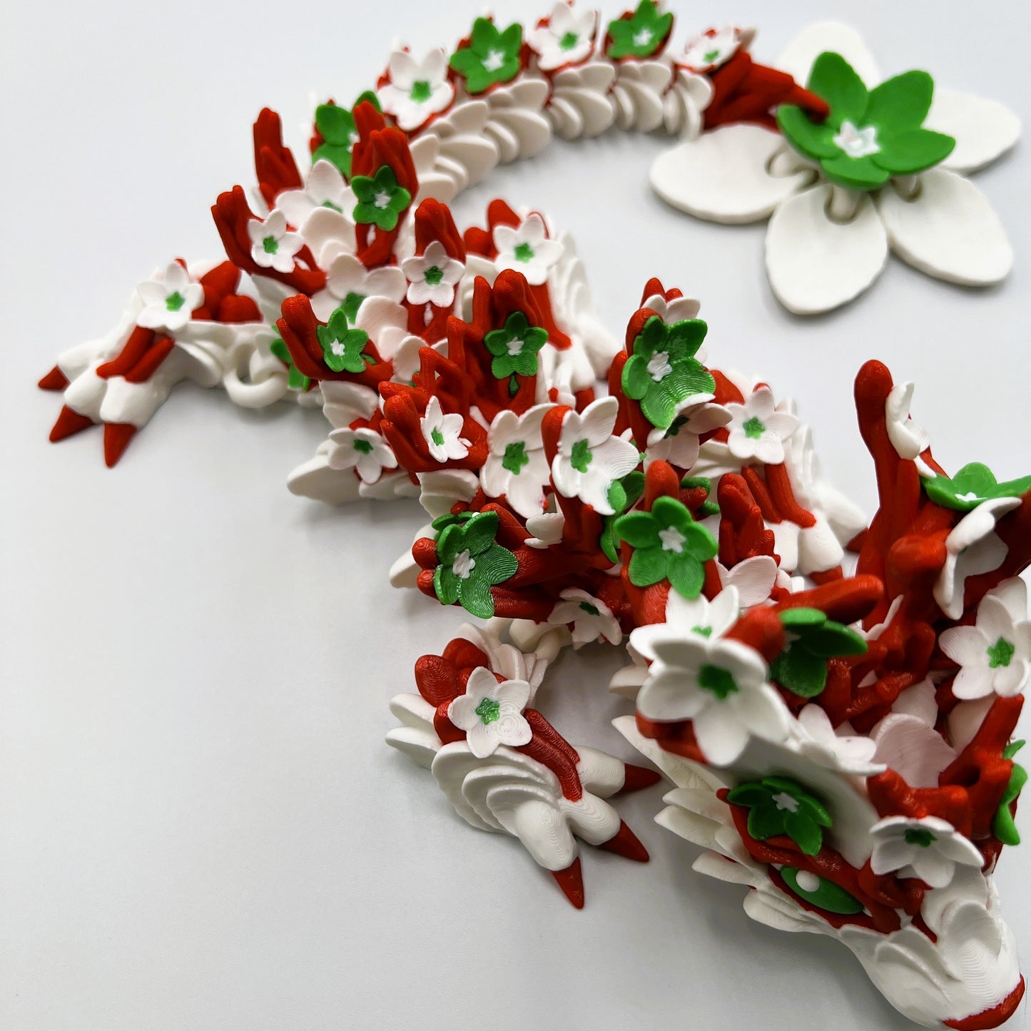Cherry Blossom Dragon Articulating 3D Printed Figure 15.5" Long