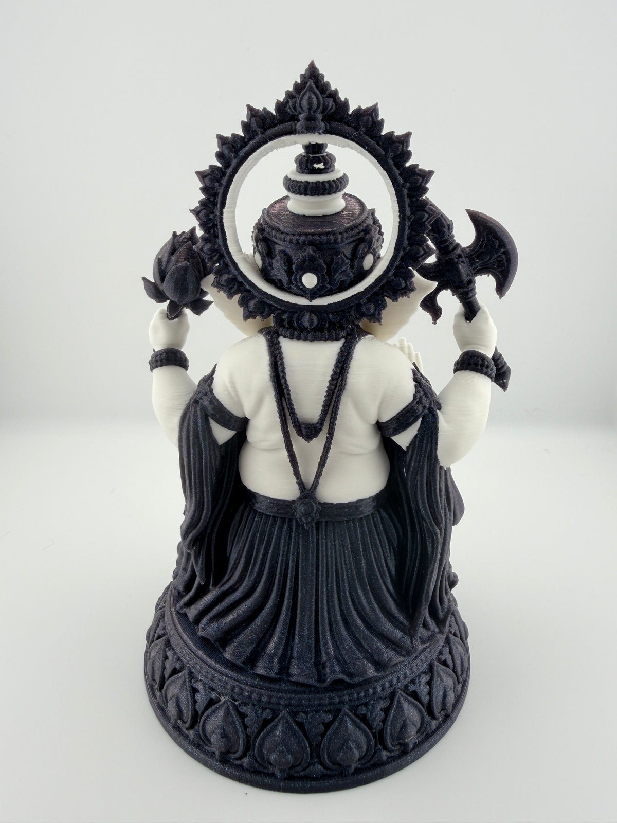 Ganesha – Lord of Wisdom Statue, Titanium and White Spiritual Décor