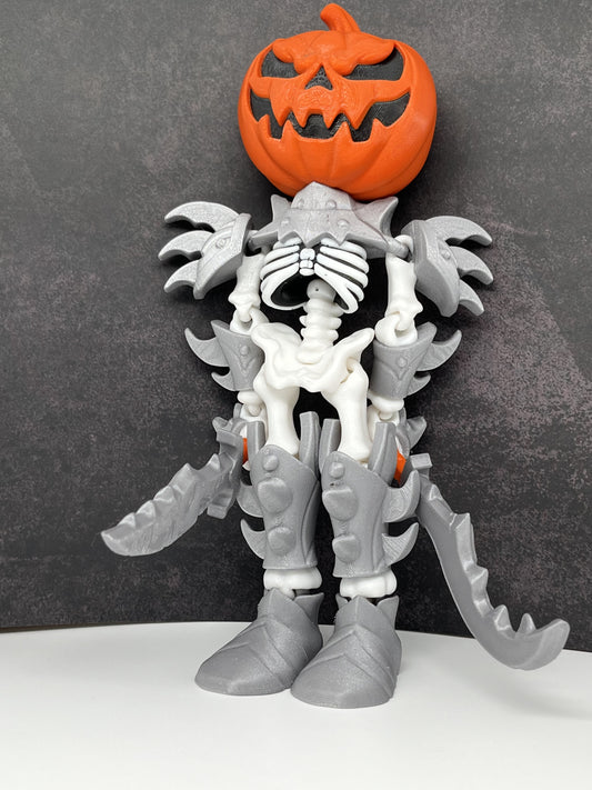 Pumpkin Knight – Armored Skeleton Figurine (Fantasticraft3D)