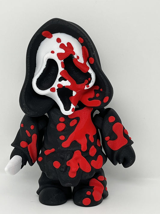 Ghostface Horror Fan Art Figurine – Mask with Blood Splatter | Collectible Display
