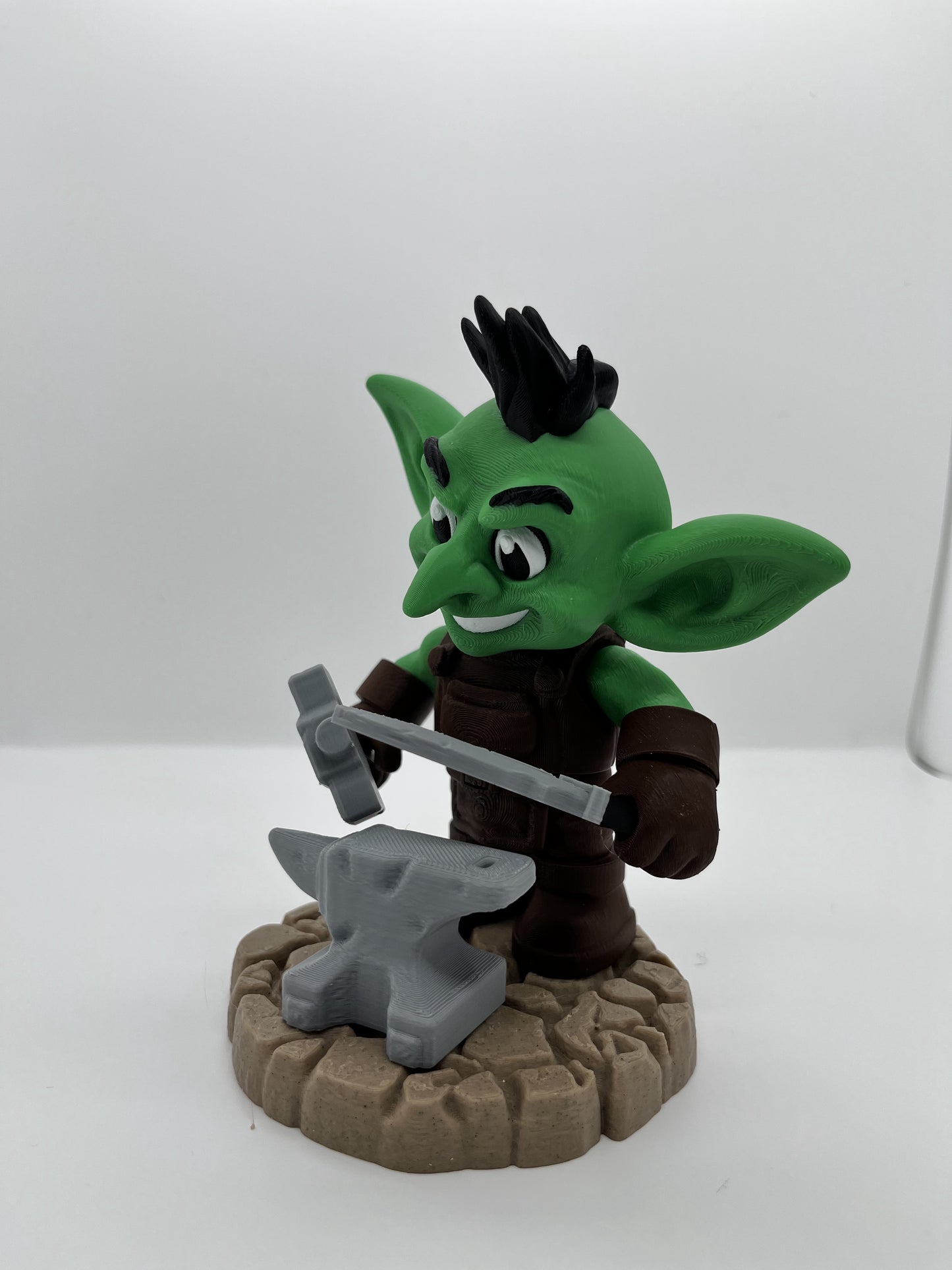 Goblin Blacksmith Figurine | Fantasy Collectible with Accessories
