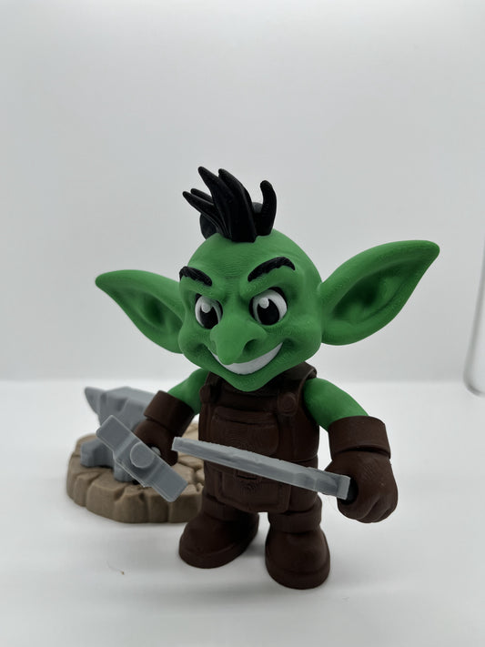 Goblin Blacksmith Figurine | Fantasy Collectible with Accessories