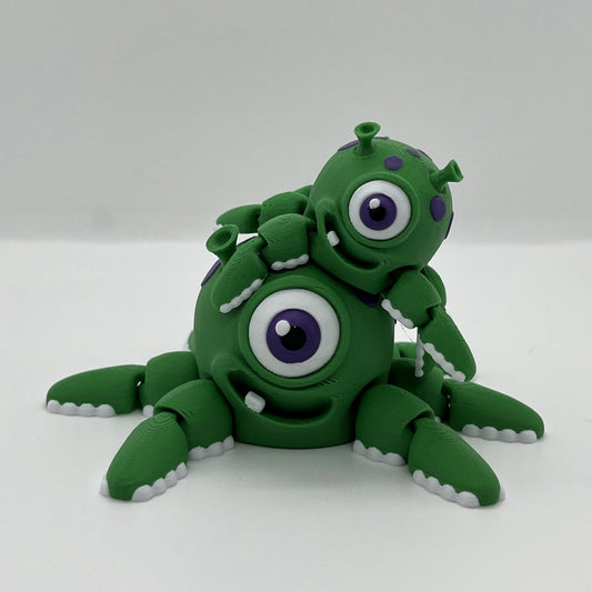 Alien Squid Figurine Set – 3D Printed Articulated Display Figures
