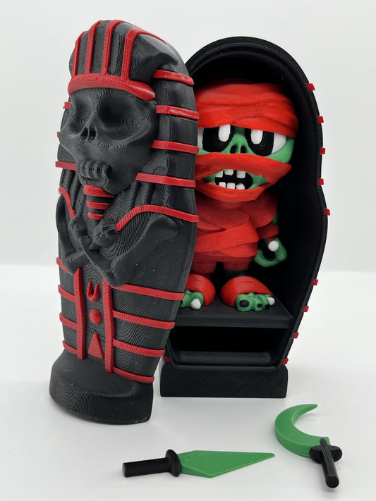 Mummy with Sarcophagus – Red/Black Set (6"