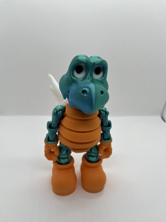 Winged Turtle Figurine | Fantasy Collectible with Opening Mouth & Flexible Joints