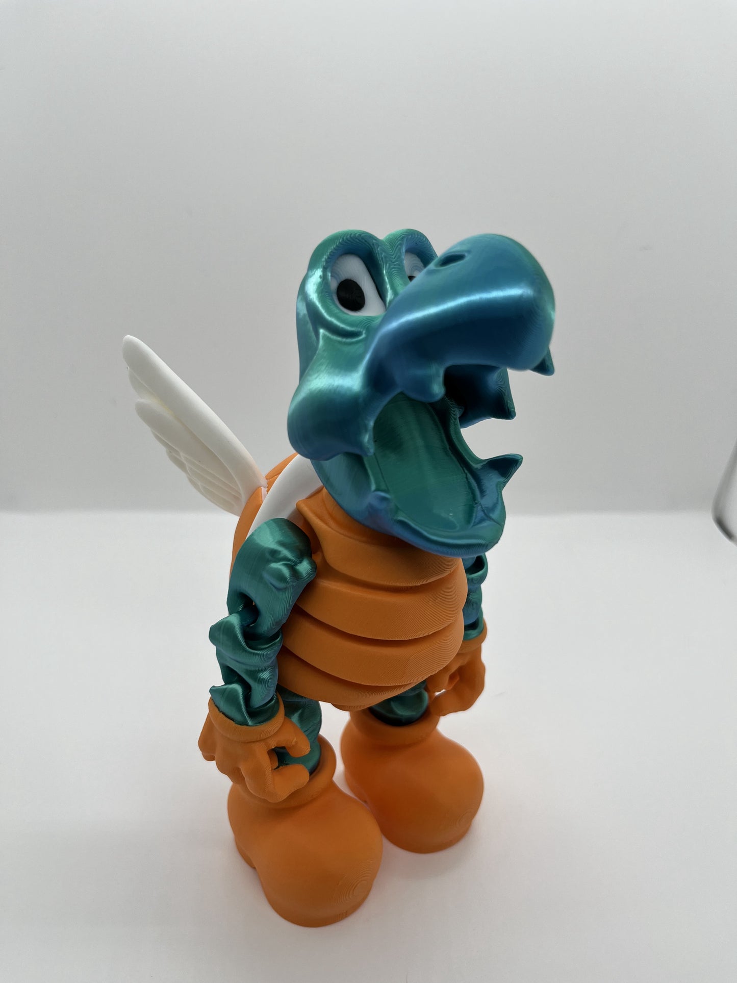 Winged Turtle Figurine | Fantasy Collectible with Opening Mouth & Flexible Joints