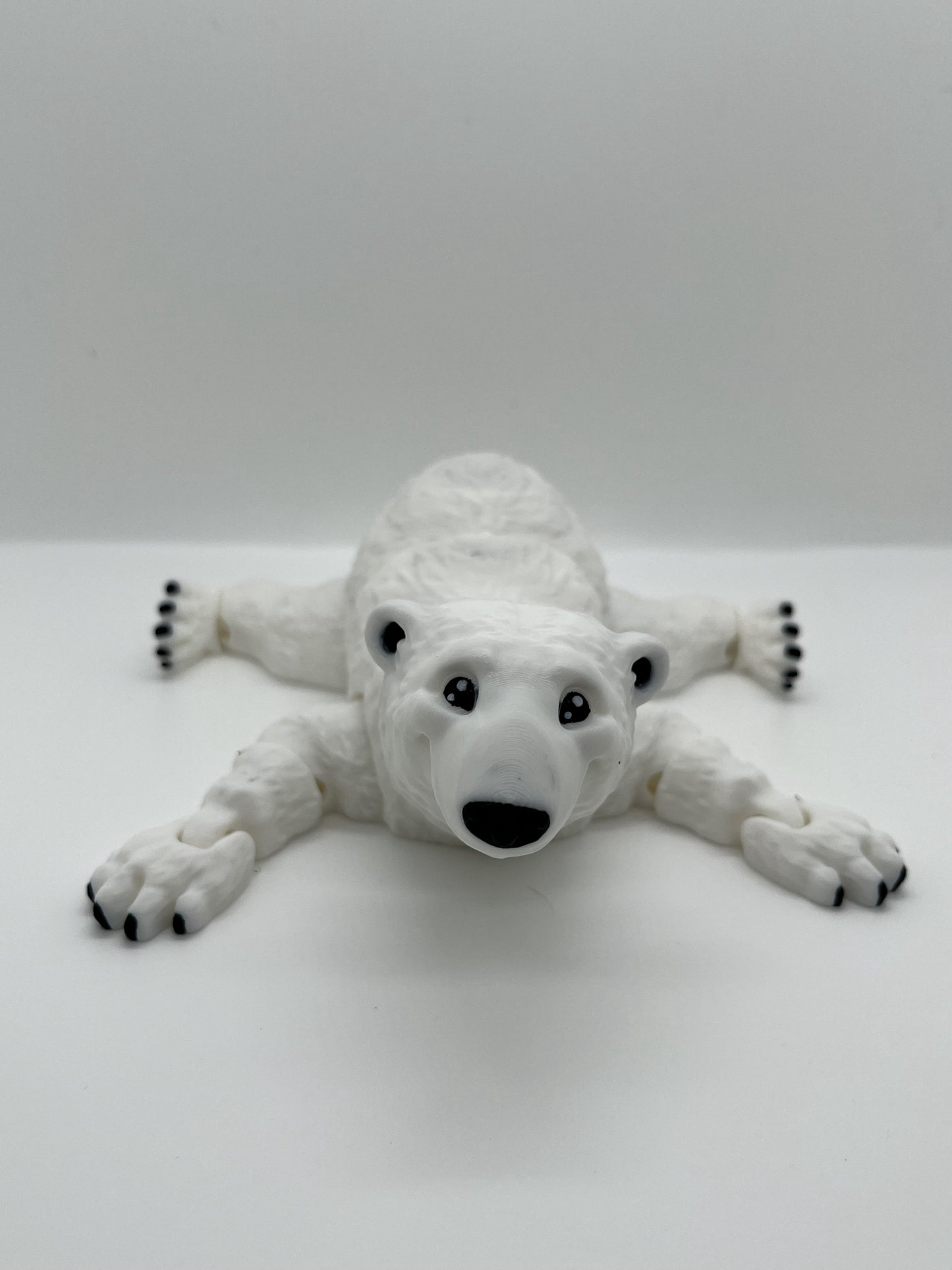 Polar Bear Figurine – Flexible Joints | Poseable in Laying, Sitting, or Standing Positions | Fan Art