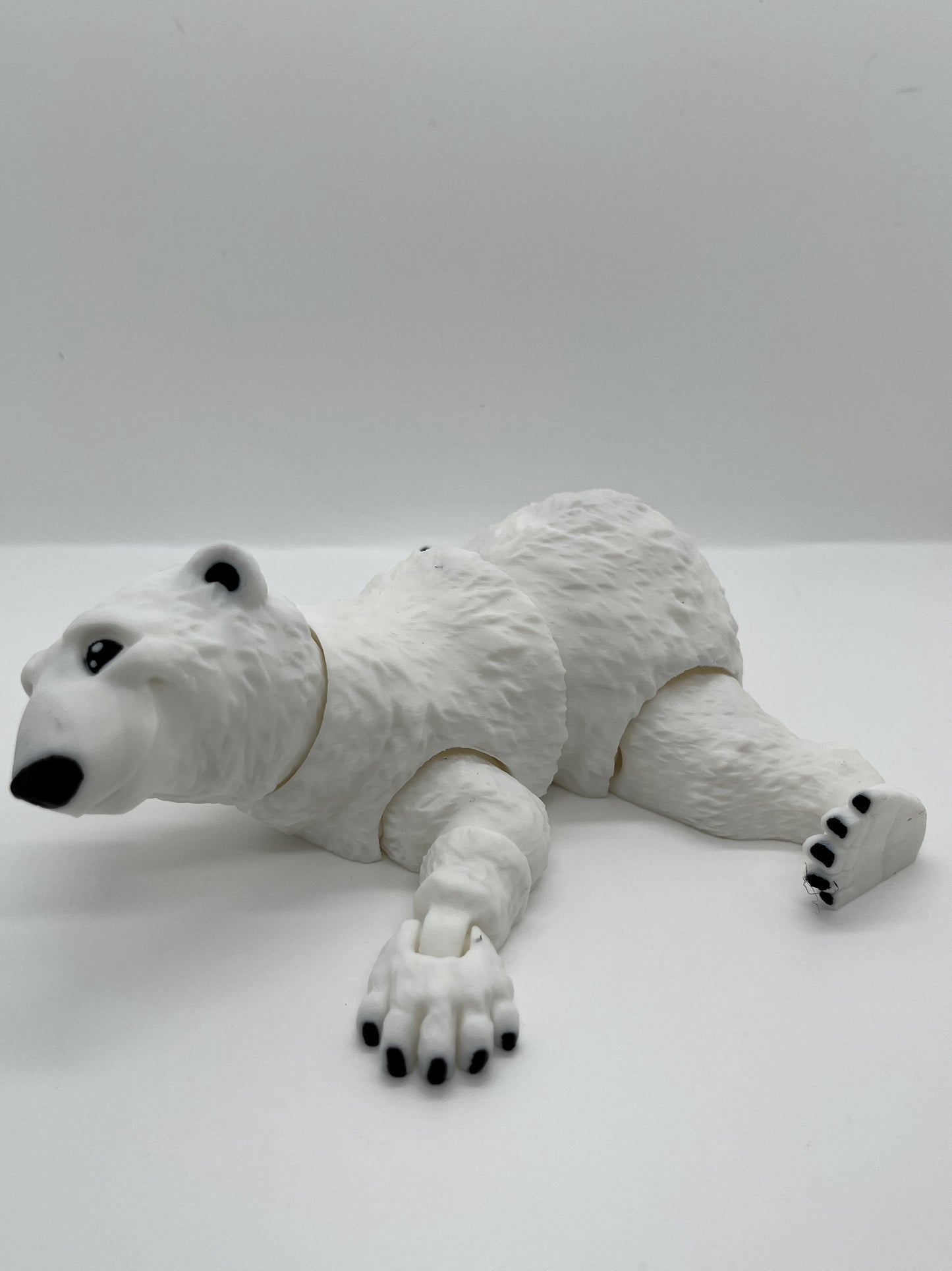 Polar Bear Figurine – Flexible Joints | Poseable in Laying, Sitting, or Standing Positions | Fan Art