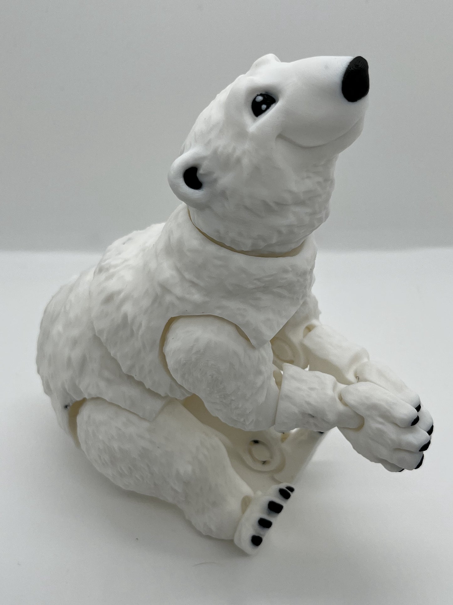 Polar Bear Figurine – Flexible Joints | Poseable in Laying, Sitting, or Standing Positions | Fan Art