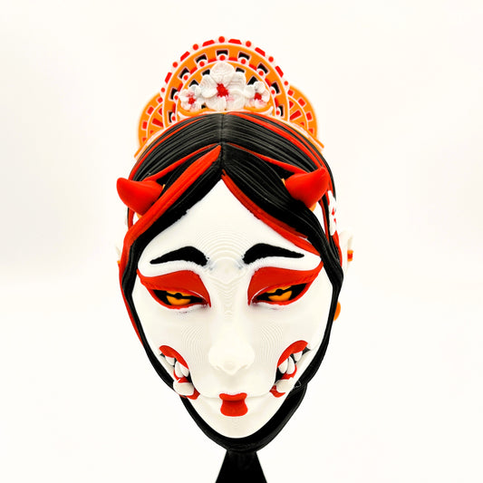 KUCHISAKE Wall Mask – Oni-Inspired Geisha Mask (Wall or Table Display)