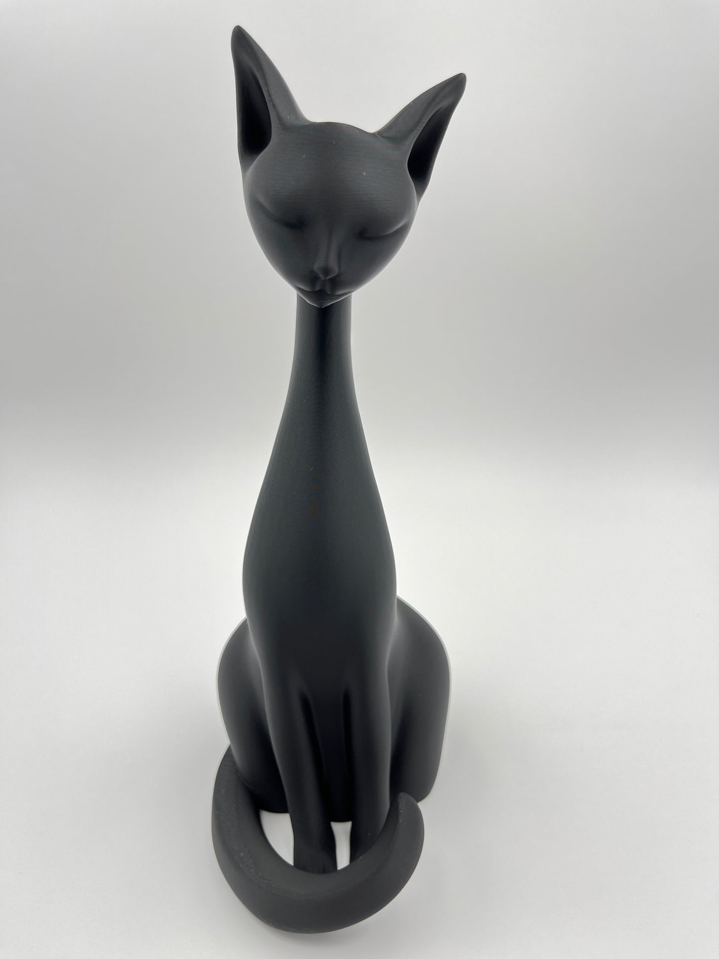 Elegant+Cat – Minimalist Black Statue (10")