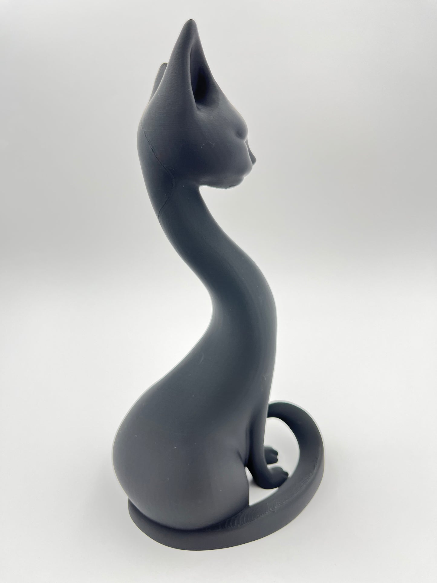 Elegant+Cat – Minimalist Black Statue (10")