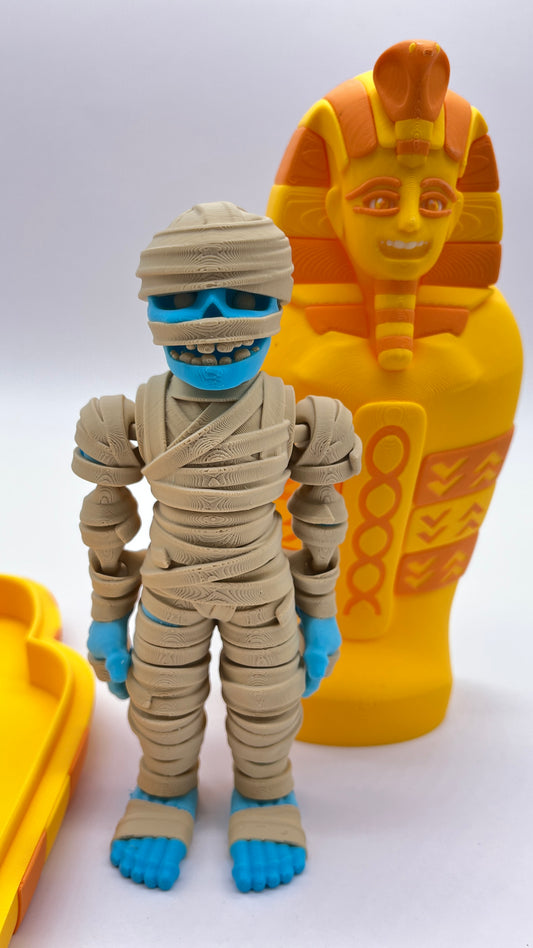Flexi Factory Mummy with Sarcophagus – Poseable Figurine
