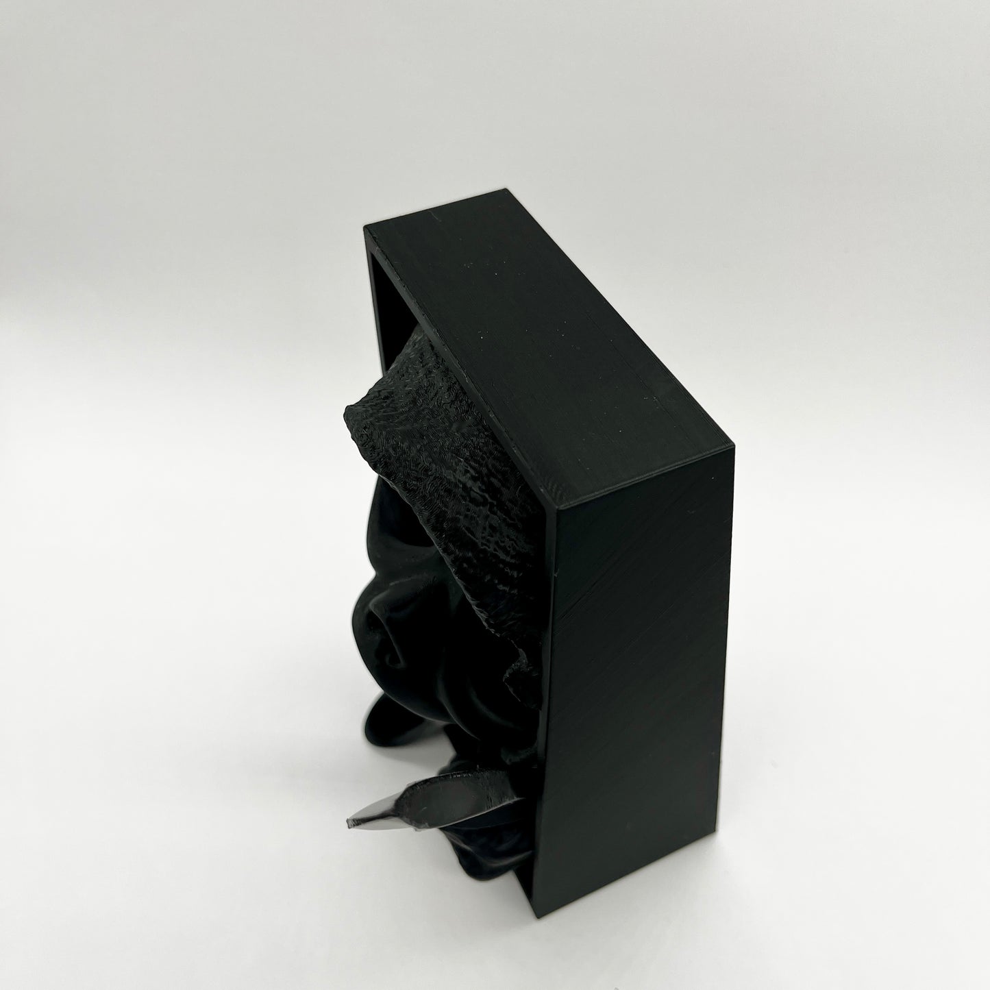 Ghost Face Book Nook — Matte Black Horror Shelf Insert