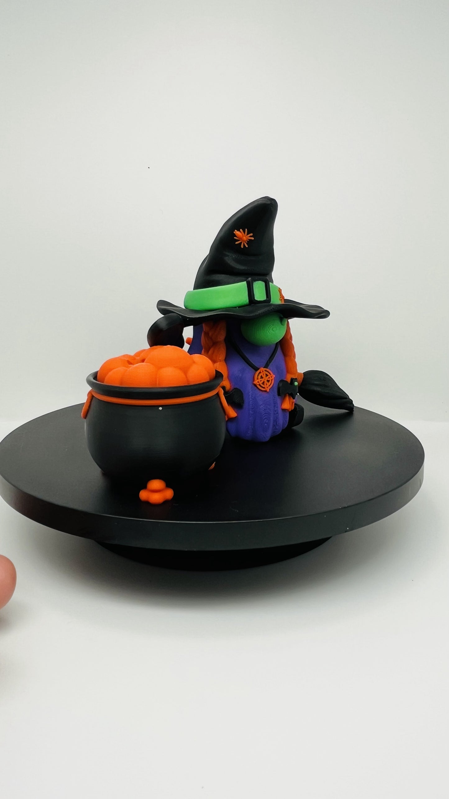 Witch Figurine with Cauldron, Spoon & Broom –  Fan Art Collectible