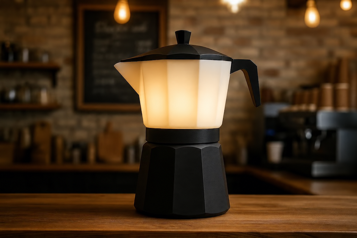 Omegna Coffee Maker Table Lamp – Modern Kitchen Accent Light