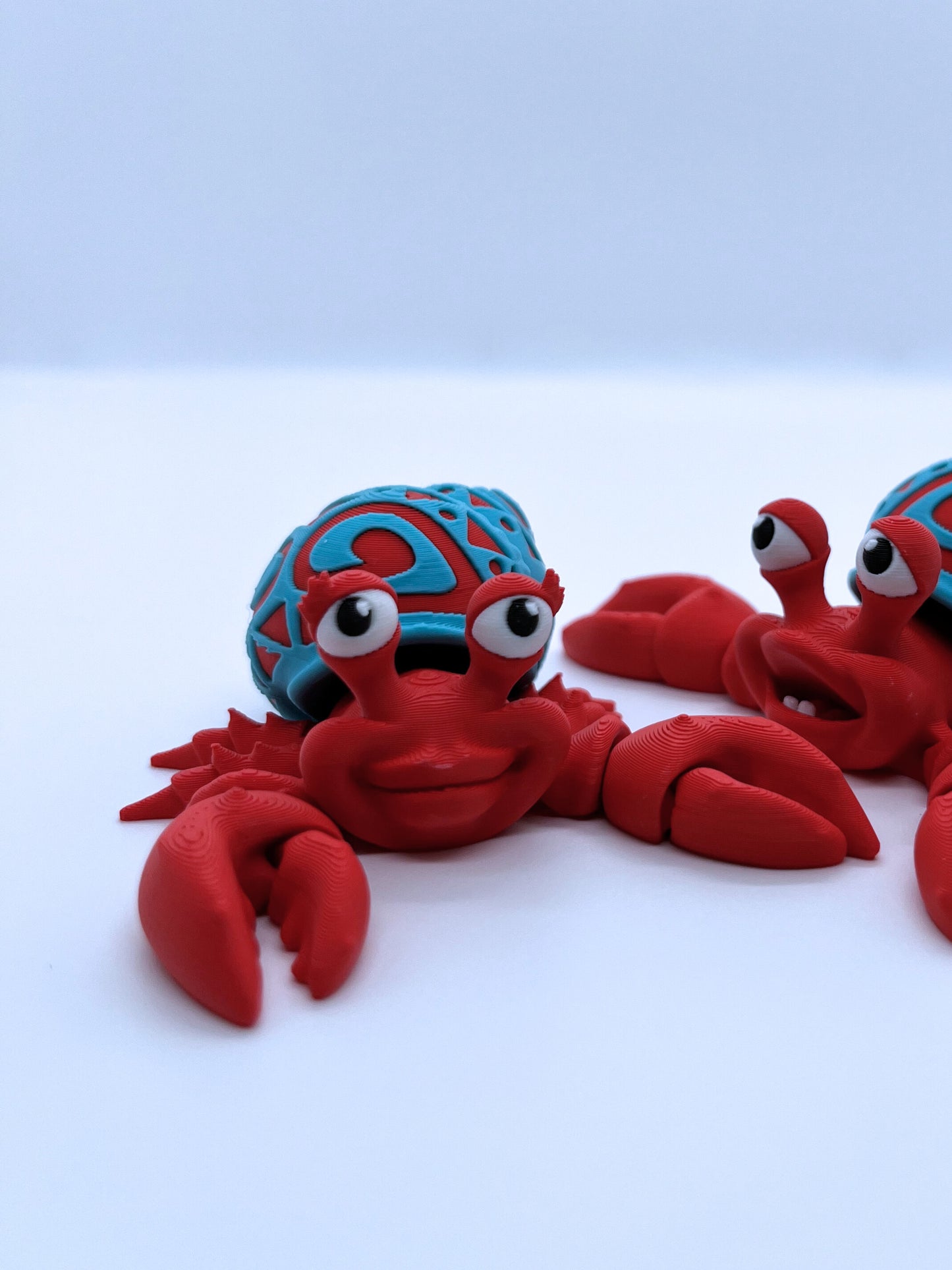 Hermit Crab Duo Figurine Set | Articulated Collectible with Tattoo Shells