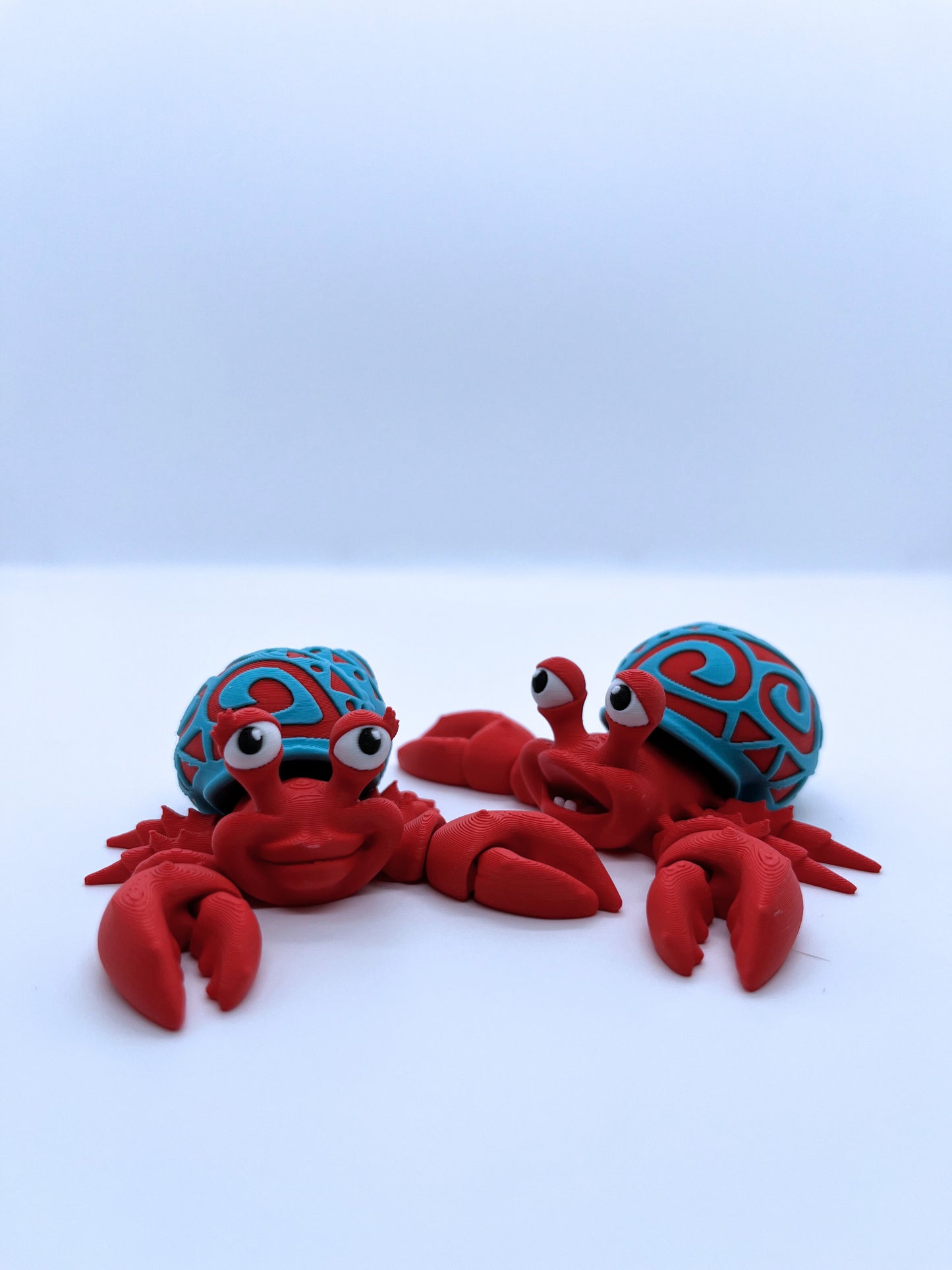 Hermit Crab Duo Figurine Set | Articulated Collectible with Tattoo Shells