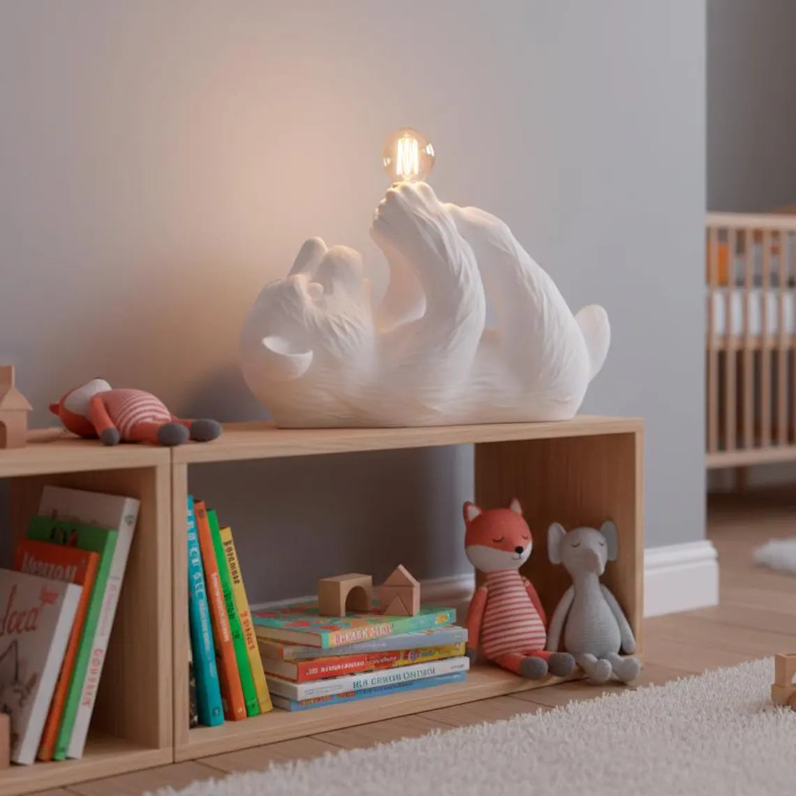 Cozy Bear Table Lamp – Sculptural Animal Bedside Light