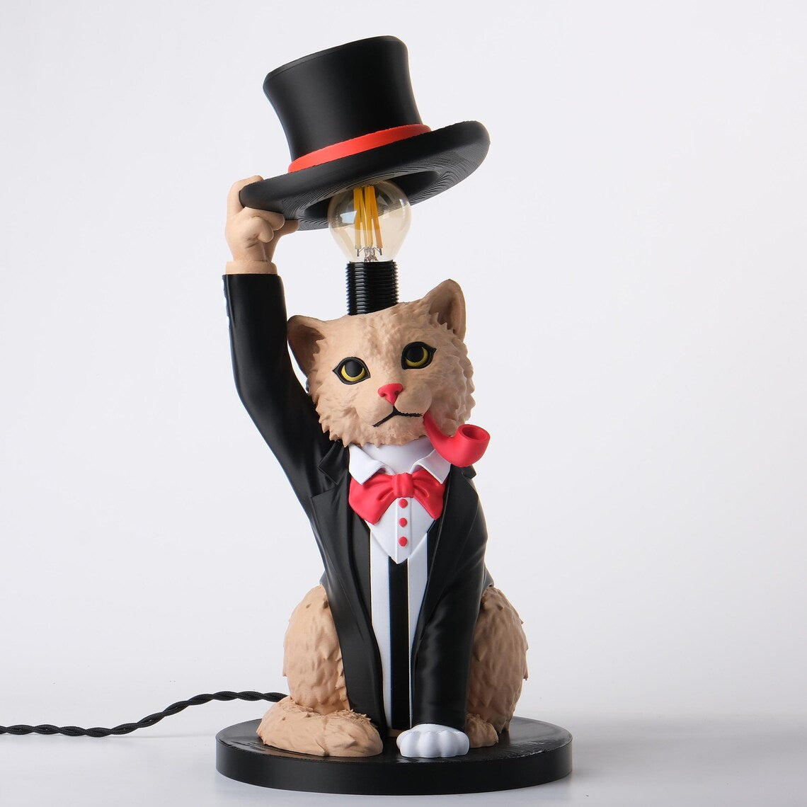 Gentleman Cat Table Lamp – Vintage Tuxedo Accent Light