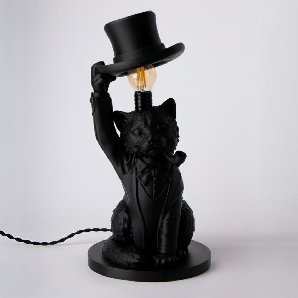 Gentleman Cat Table Lamp – Vintage Tuxedo Accent Light