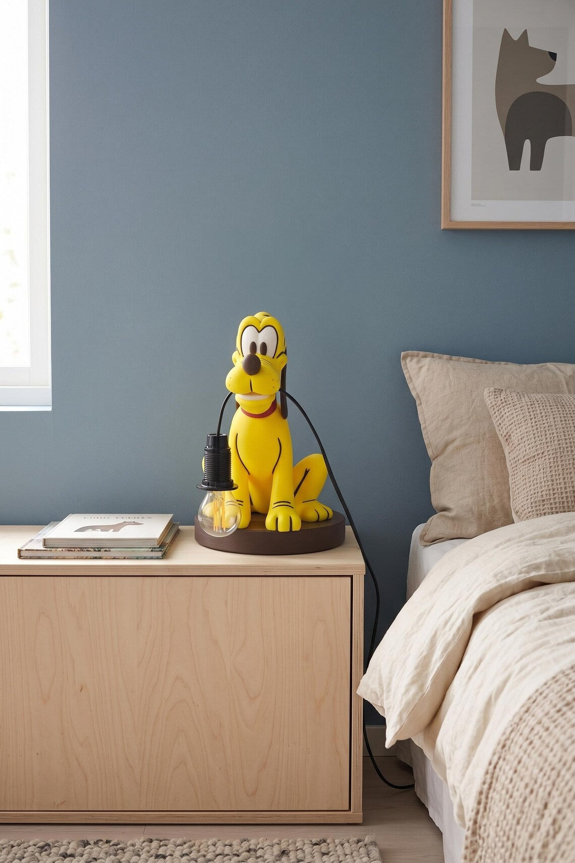 Playful Yellow Dog Table Lamp – Cartoon-Inspired Desk Light