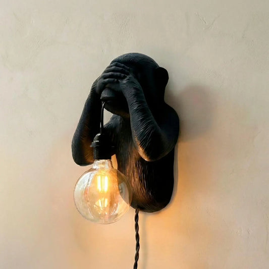 See-No-Evil Monkey Wall Lamp – Sculptural Animal Sconce