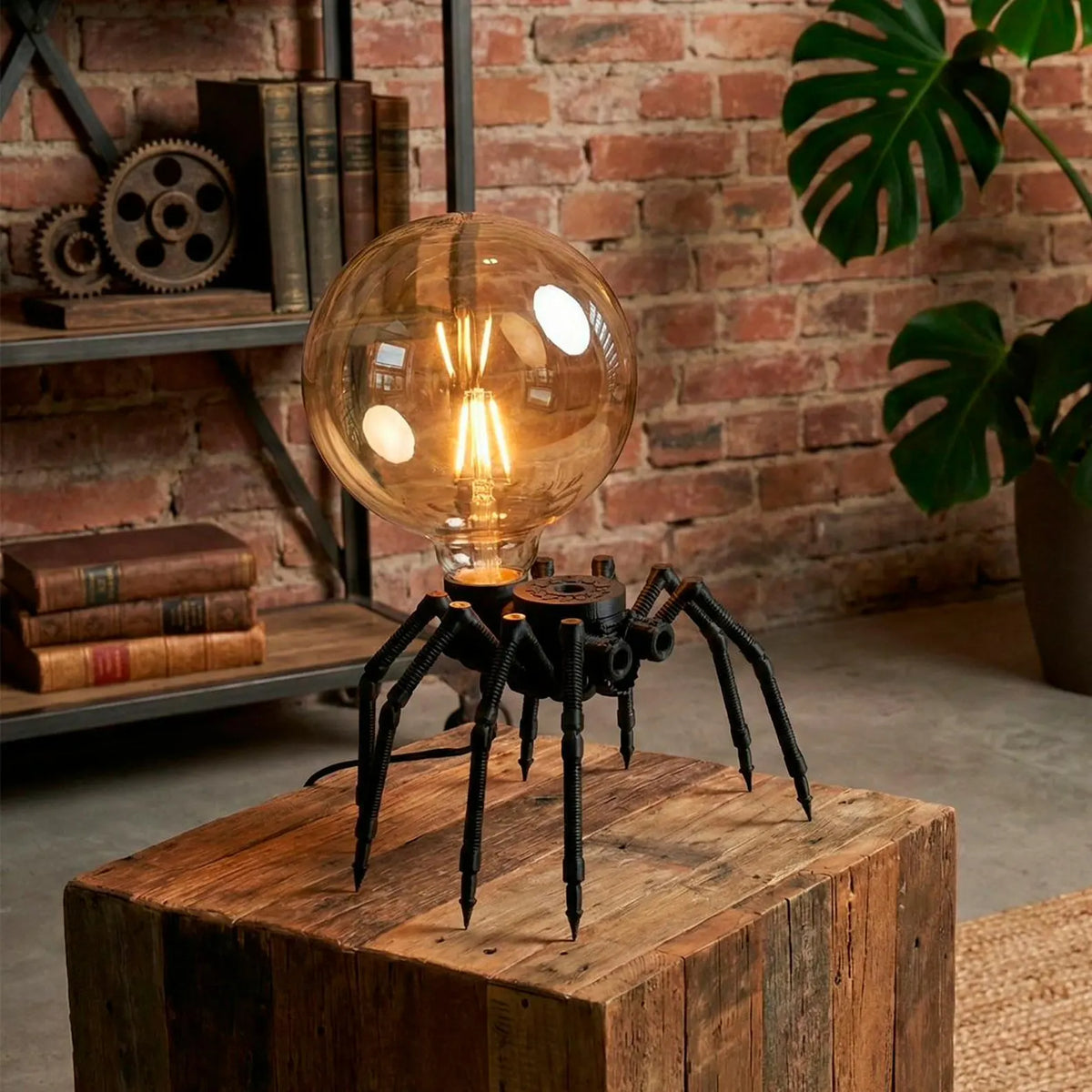 Web keeper Spider Bot Table Lamp – Gothic Arachnid Accent Light