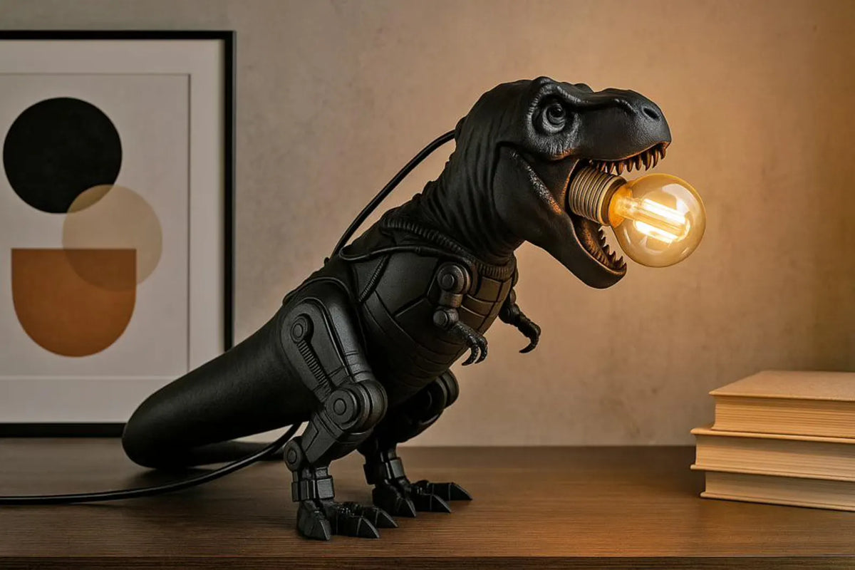 T-Rex Table Lamp – Dinosaur Desk Light, Prehistoric Home Décor