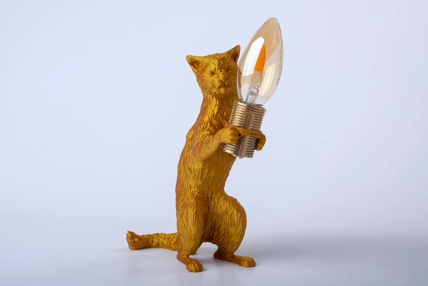 Cat Table Lamp - Feline Desk Light, 3D Printed Animal Lighting - Made in the U.S.A