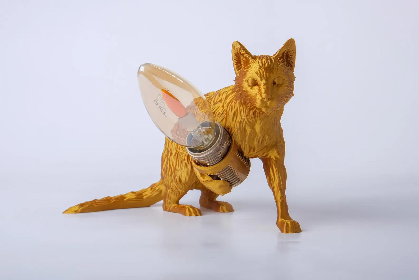 Cat Table Lamp - Feline Desk Light, 3D Printed Animal Lighting - Made in the U.S.A