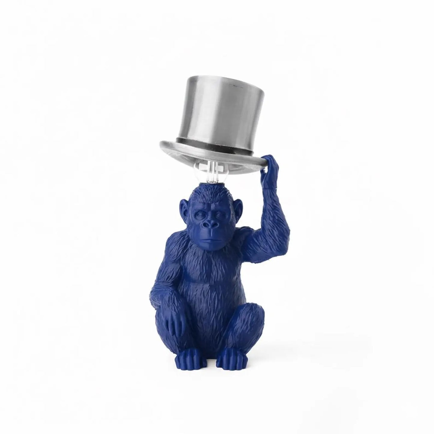 Monkey Table Lamp with Top Hat – Sculptural Animal Desk Lamp, 3D Printed Lighting