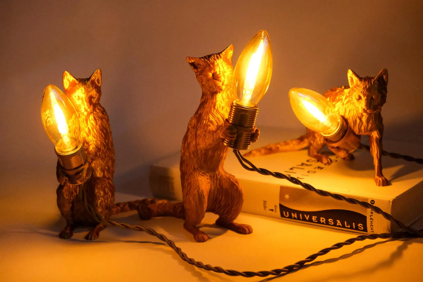 Cat Table Lamp - Feline Desk Light, 3D Printed Animal Lighting - Made in the U.S.A
