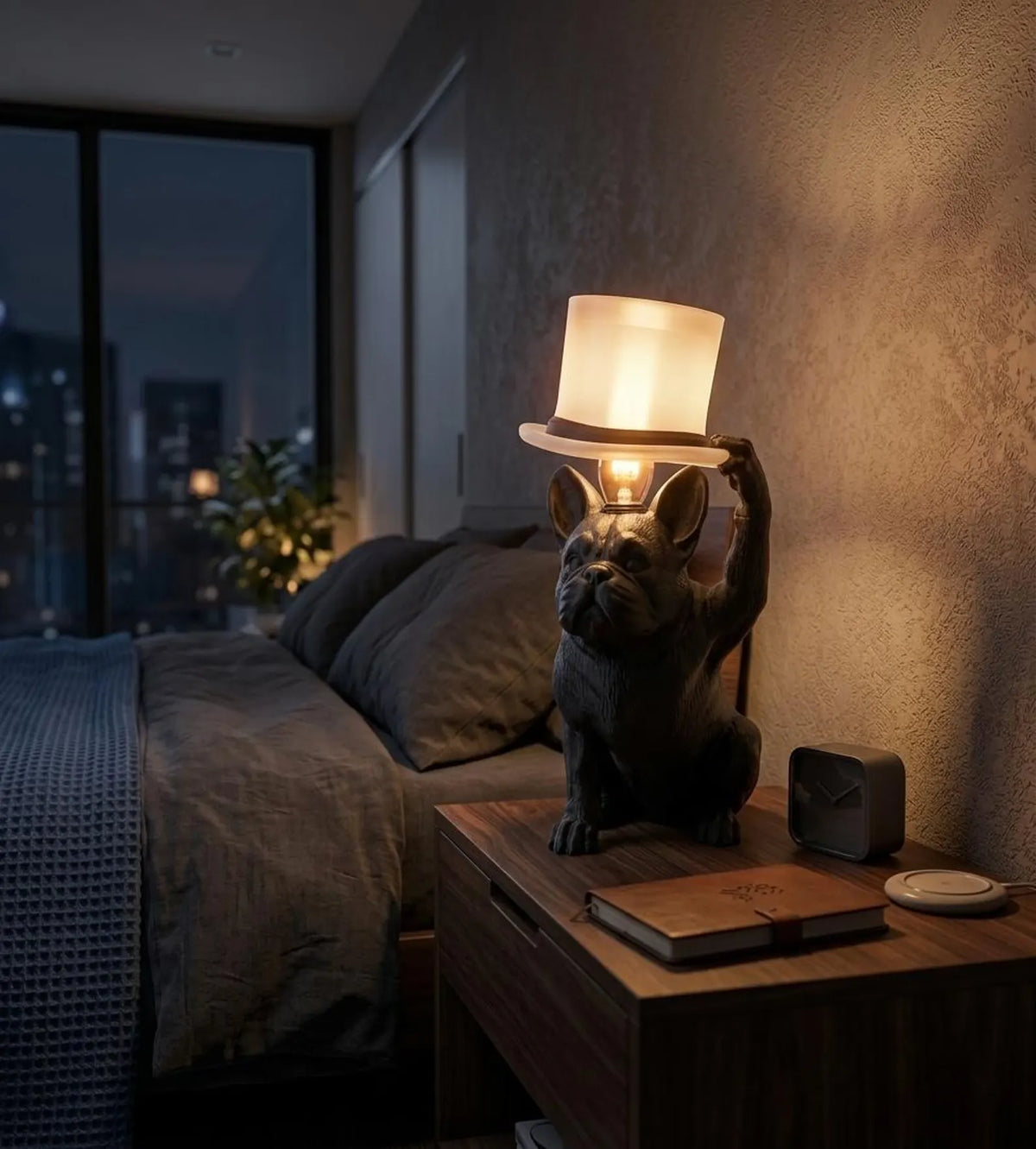 French Bulldog Table Lamp – Dog Lover Décor, Sculptural Accent Light