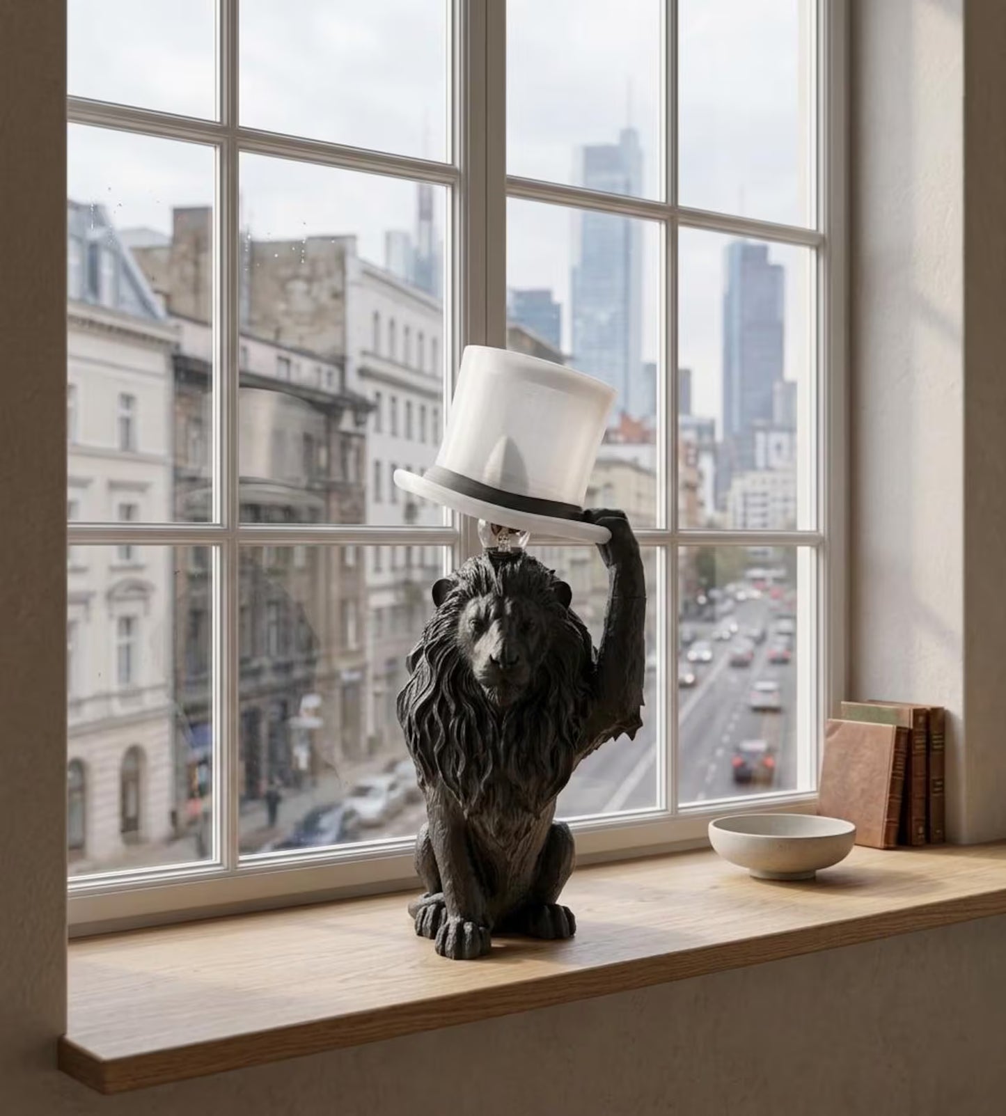 Lion Table Lamp – Animal Desk Lamp, 3D Printed Sculptural Lighting