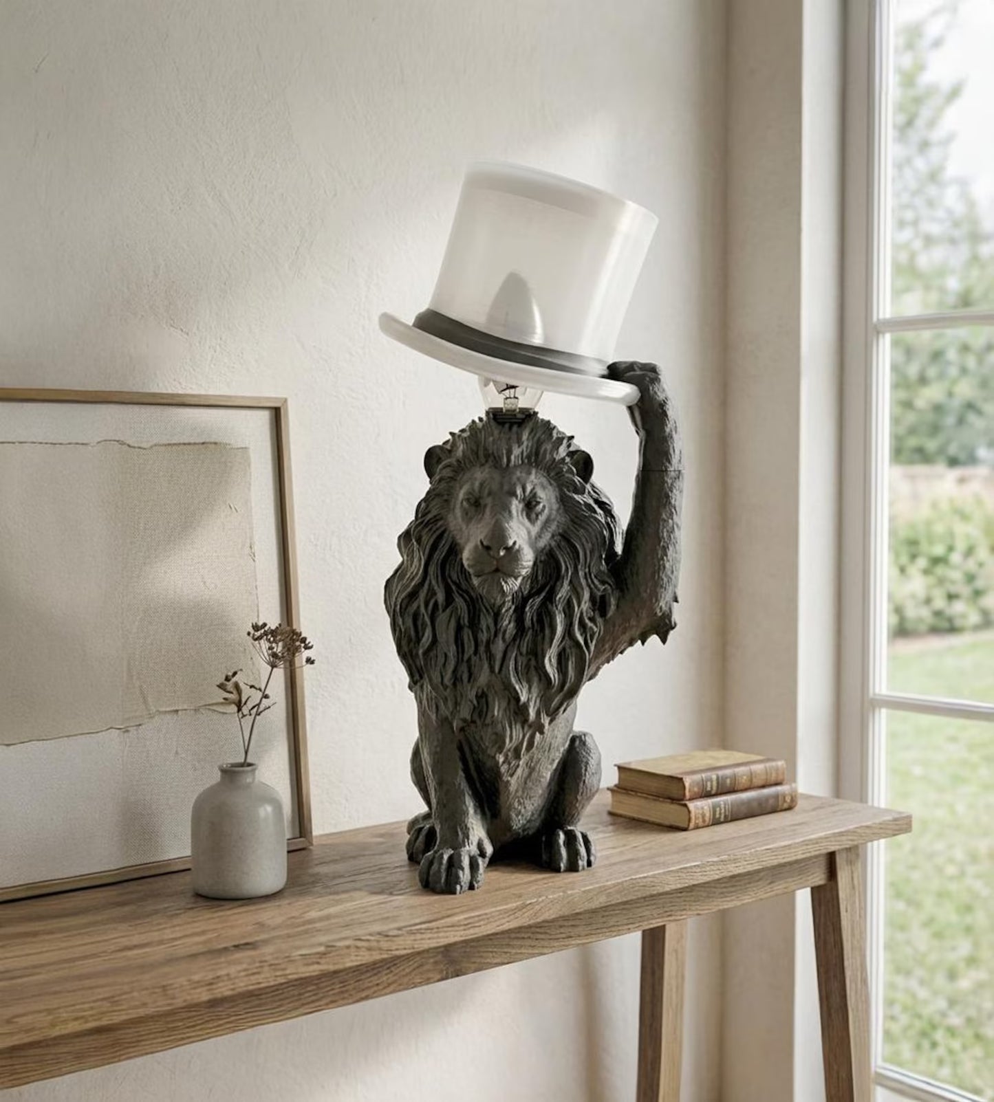 Lion Table Lamp – Animal Desk Lamp, 3D Printed Sculptural Lighting