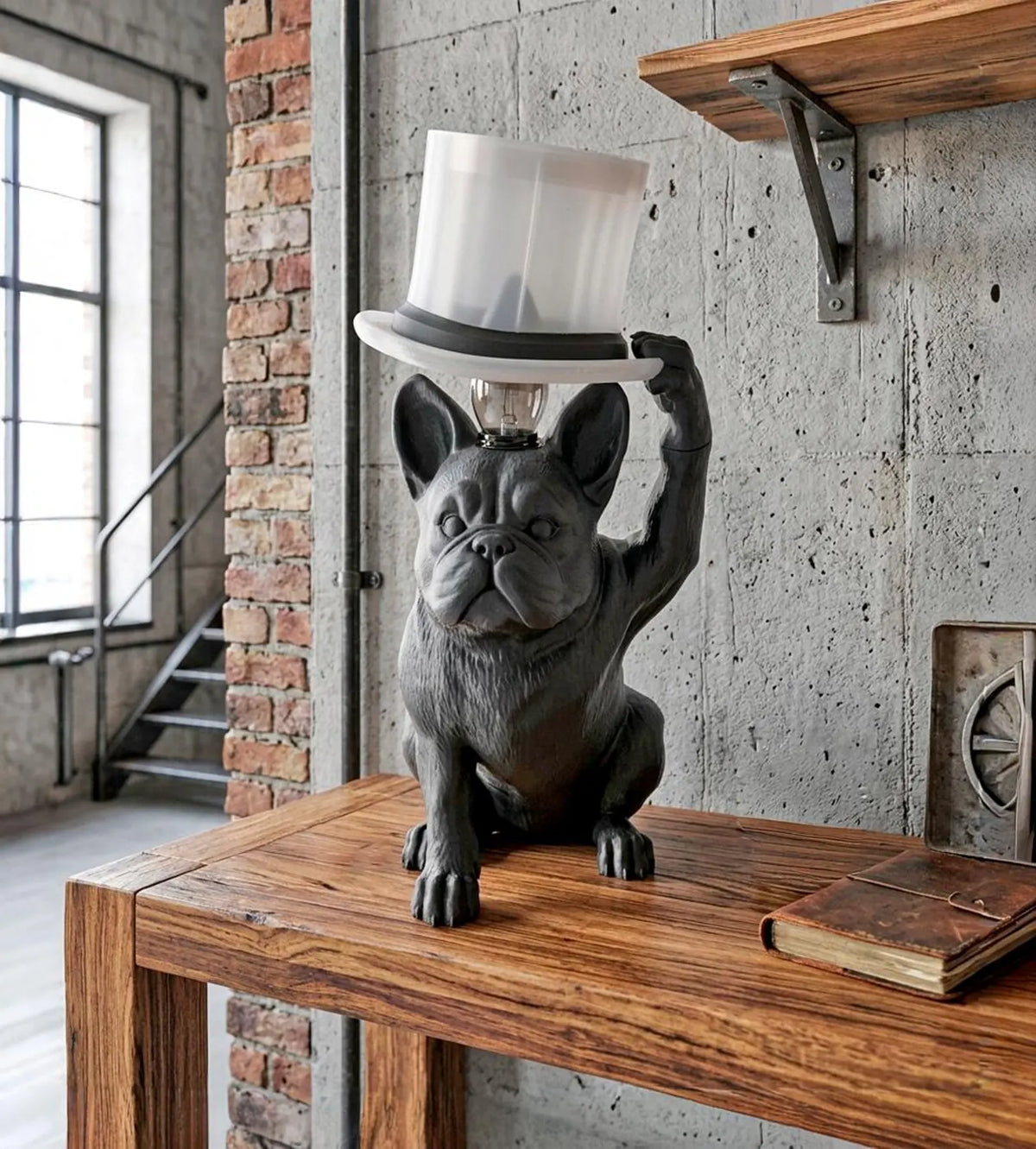 French Bulldog Table Lamp – Dog Lover Décor, Sculptural Accent Light