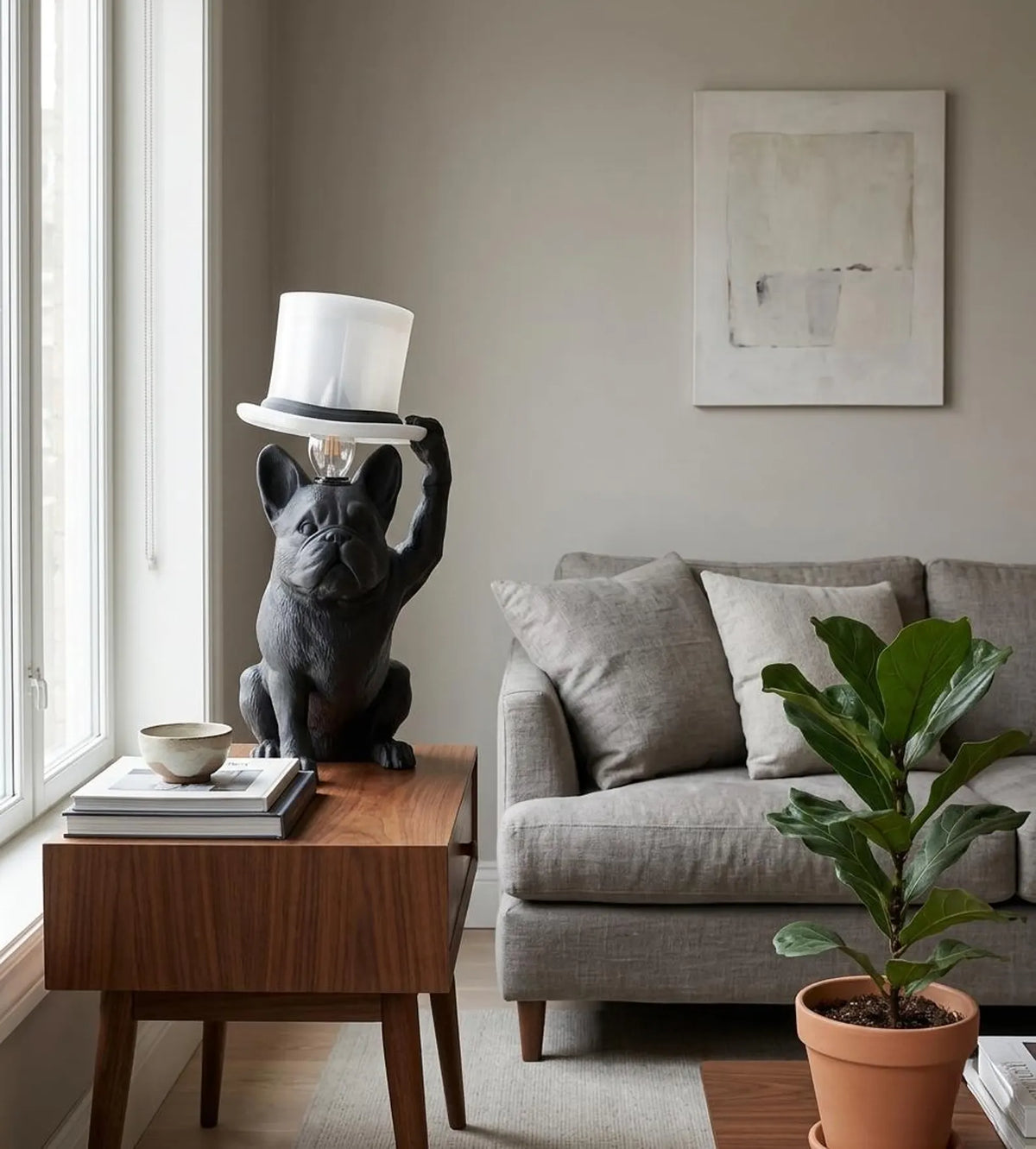 French Bulldog Table Lamp – Dog Lover Décor, Sculptural Accent Light
